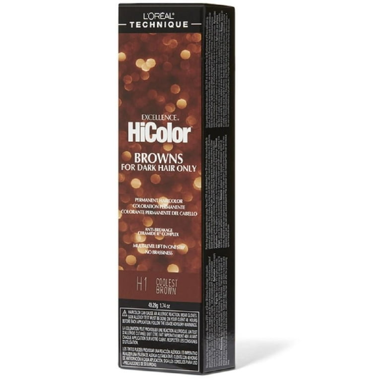 L'Oreal Excellence HiColor, Coolest Brown, H1, 1.74 oz - Walmart.com