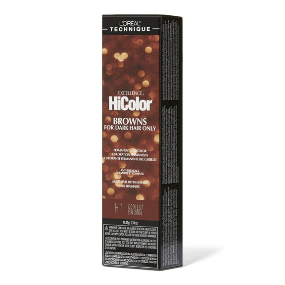 L'Oreal Excellence HiColor H1 Coolest Brown 1.74 oz, Pack of 2