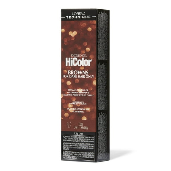 L'Oreal Excellence HiColor H2 Cool Light Brown 1.74 oz, Pack of 1, 3 Packs