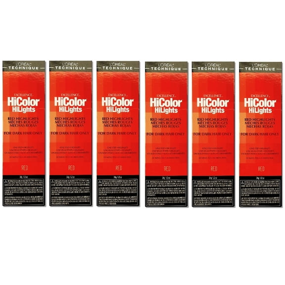 L'Oreal Excellence HiColor HiLights RED Permanent Hair Tint HC-05102 (6 Pack)
