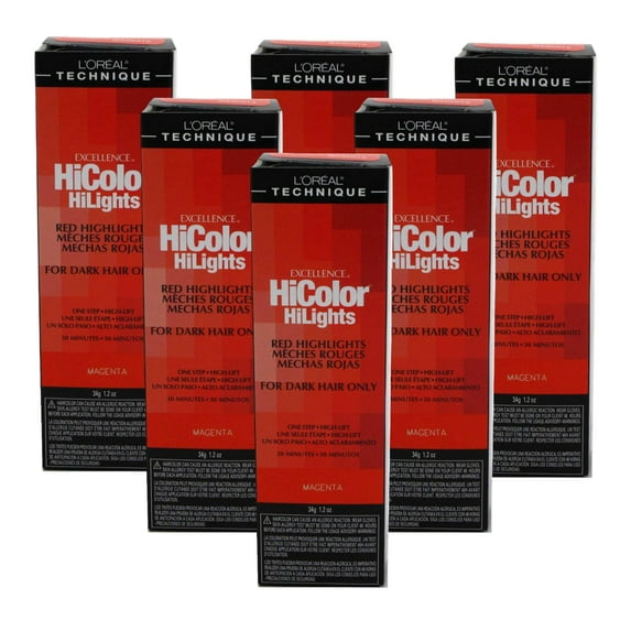 L'Oreal Excellence HiColor Magenta HiLights, 1.2 oz (Pack of 6)