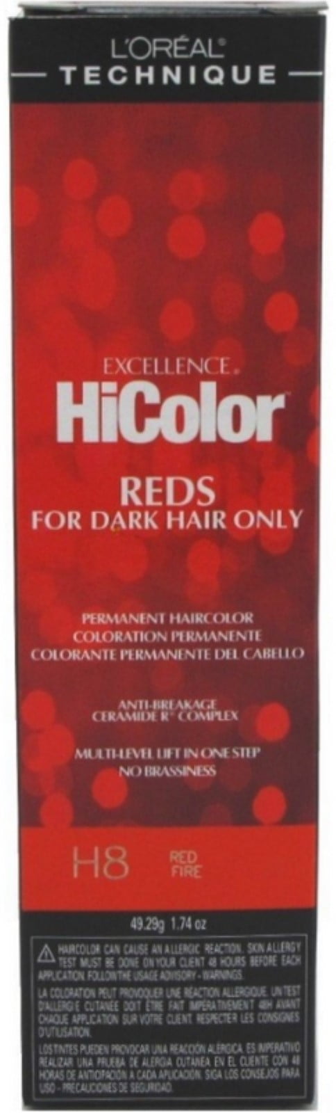L'Oreal Excellence HiColor Red Fire H8, 1.74 oz - (Pack of 4) - Walmart.com