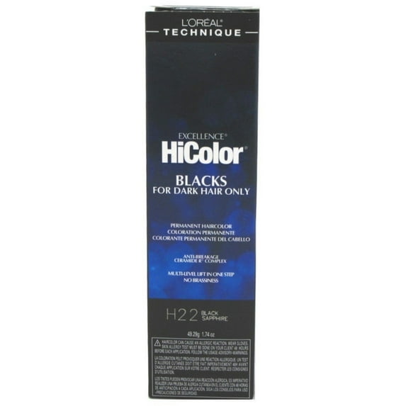 L'Oreal Excellence Hicolor Permanent Hair Color, Black Sapphire 1.75 oz (Pack of 2)