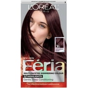 LOreal Feria Multi-Faceted Shimmering Colour, Warmer, 36 Deep Burgundy Brown, 1 ea Pack of 3