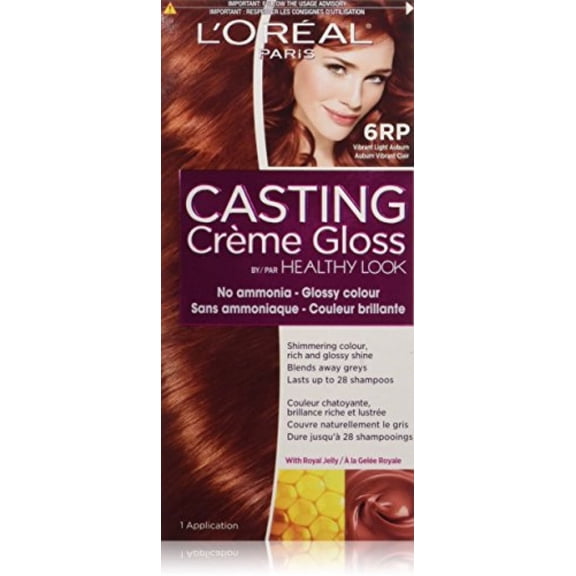 L'Oreal Healthy Look Creme Gloss Hair Color, 6RR Intense Light Auburn