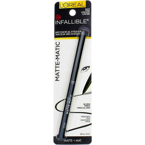 L'Oreal Infallible Matte-Matic Mechanical Eyeliner, Ultra Black 0.01 oz (Pack of 2)