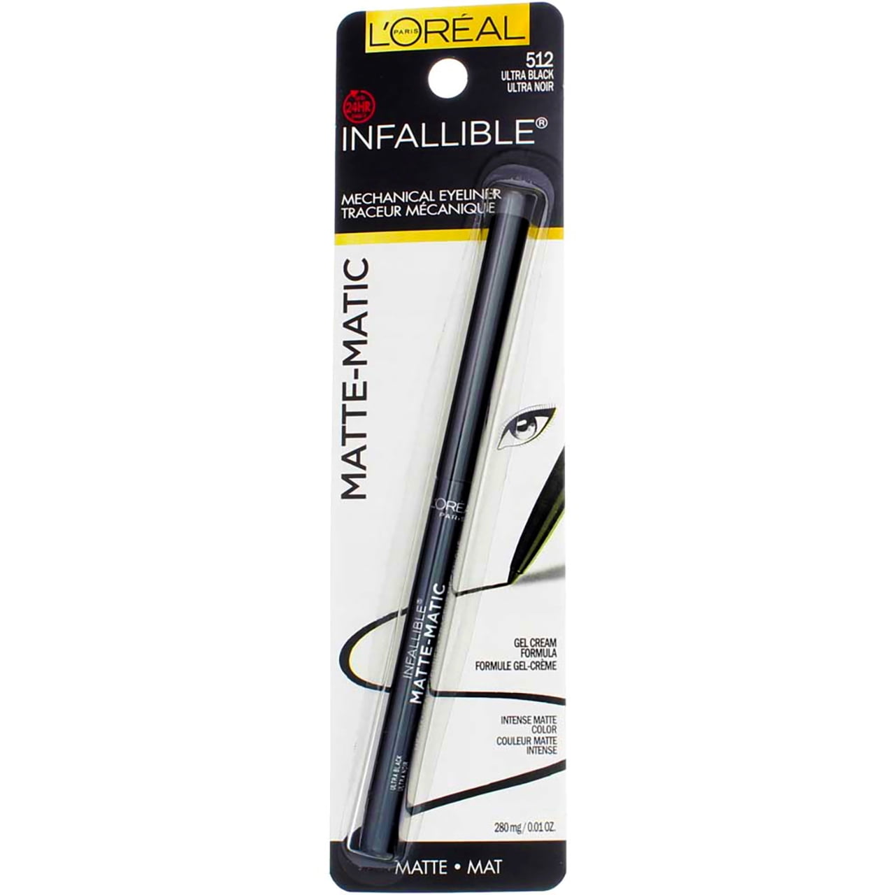 L'Oreal Infallible Matte-Matic Mechanical Eyeliner, Ultra Black 0.01 oz (Pack of 3)