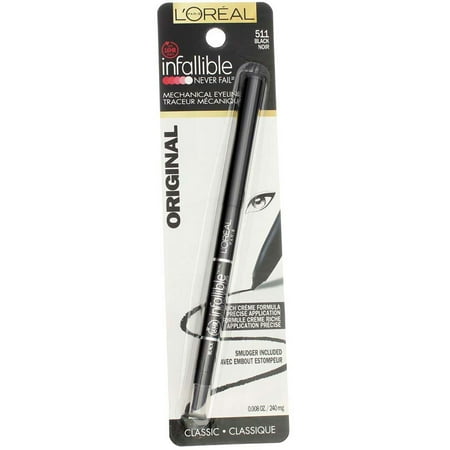 L'Oreal Infallible Never Fail Eyeliner, Black [511], 0.008 oz