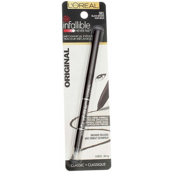 L'Oreal Infallible Never Fail Eyeliner, Black Brown [581] 0.008 oz - (Pack of 3)