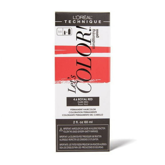 Loreal Lets Color 4.6 Royal Dark Red Permanent Haircolor, 2 Oz