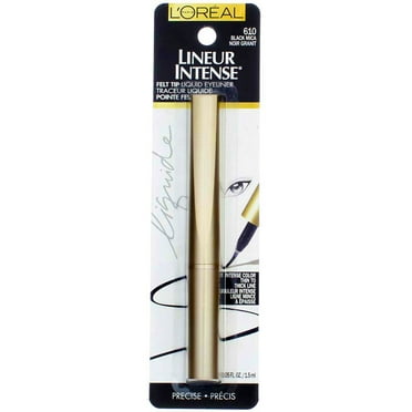 L'Oreal Lineur Intense Felt Tip Liquid Eyeliner, Black Mica [610], 0.05 oz - (Pack of 3)