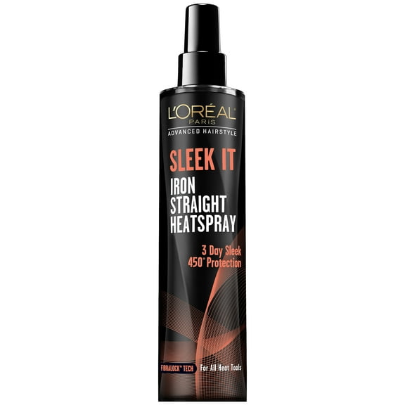 L'Oreal Paris Advanced Hairstyle SLEEK IT Iron Straight Heat Spray, Anti-Frizz, 5.7 fl oz