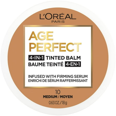L'Oreal Paris Age Perfect Balm Foundation Makeup, M10 Medium, 0.609 fl oz