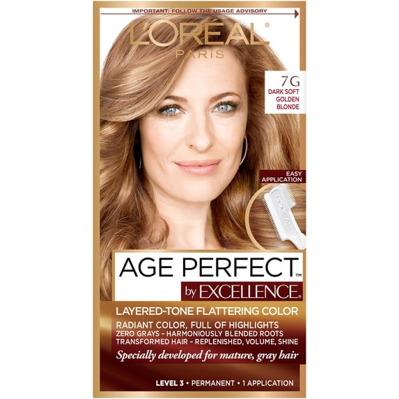 L'Oreal Paris Age Perfect Permanent Hair Color, 7G Dark Natural Golden Blonde