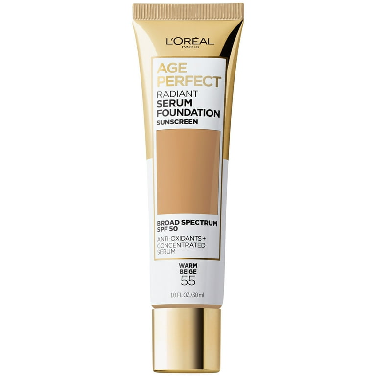 L'Oreal Paris Age Perfect Radiant Serum Foundation Makeup, 55 Warm
