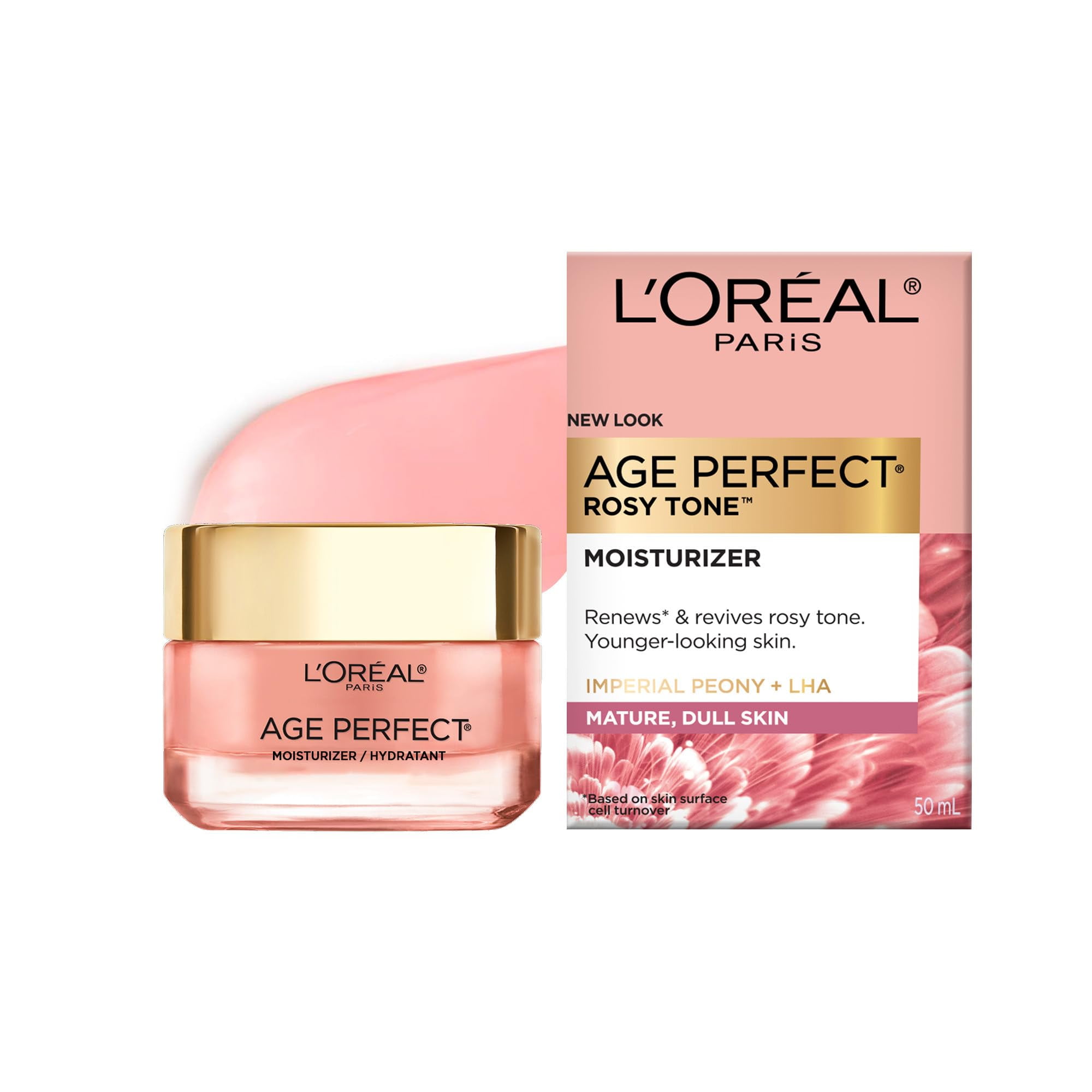 L'Oreal Paris Age Perfect Rosy Tone Anti-Aging Face Moisturizer, Renew \u0026 Revive Healthy Tone, 1.7 oz C3