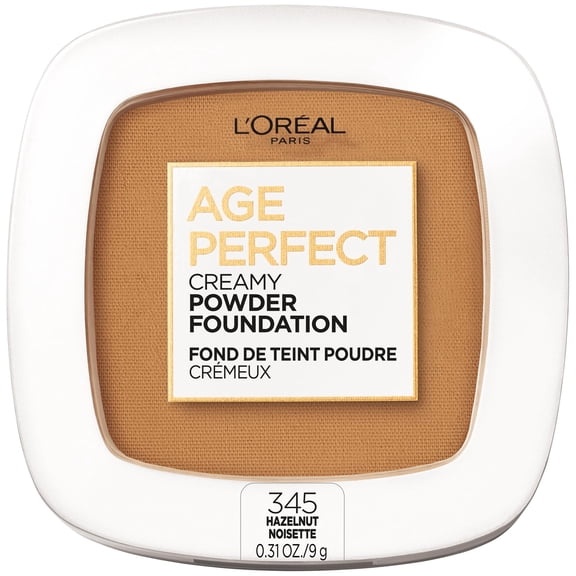L'Oreal Paris Age Perfect Serum Creamy Foundation Makeup, 345 Hazelnut, 0.31 fl oz