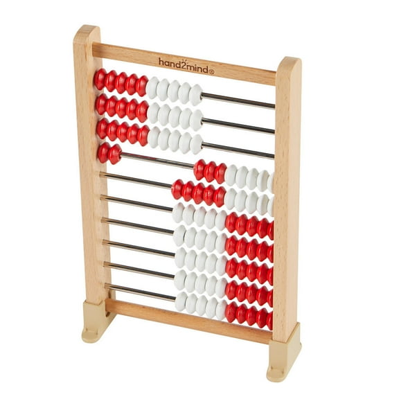hand2mind Mini 100-Bead Wooden Rekenrek, Number Rack for Kids, Abacus for Kids Math, Counting Beads, Math Counters for Kids, Educational Toys for Elementary Kids, Math Manipulatives (Set of 1)