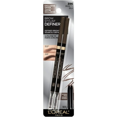 L'Oreal Paris Brow Stylist Definer Waterproof Eyebrow Mechanical Pencil, Dark Brunette 2 Pack