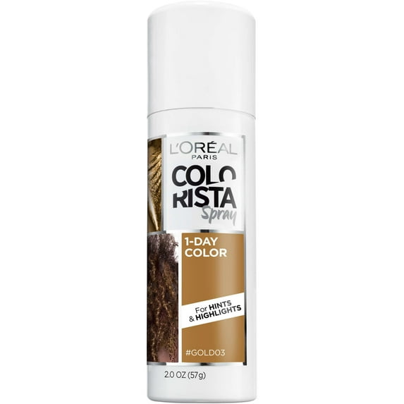L'Oreal Paris Colorista 1 Day Hair Color Spray, 03 Gold, 2 oz