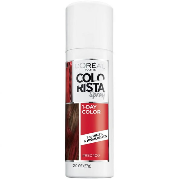 L'Oreal Paris Colorista 1 Day Hair Color Spray, 400 Red, For Adults, 2 oz