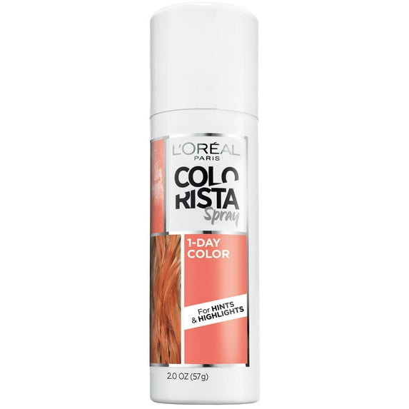 L'Oreal Paris Colorista 1 Day Hair Color Spray, 50 Coral Pink, 2 oz
