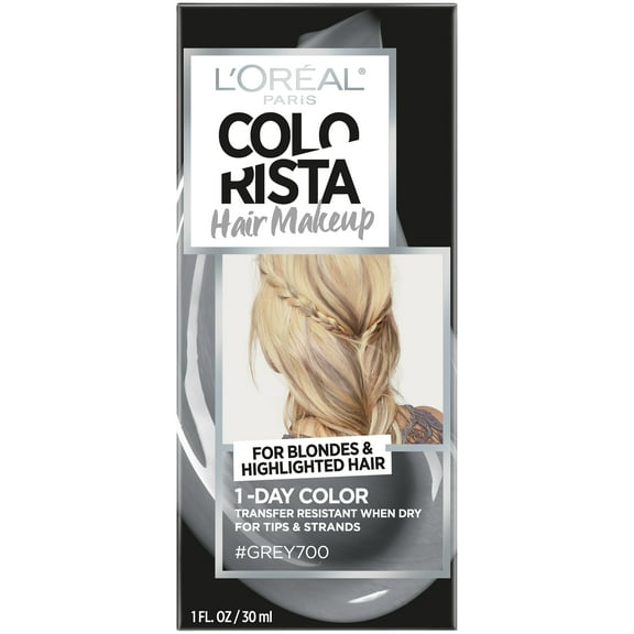 L'Oreal Paris Colorista Hair Makeup 1-Day Hair Color Kit, 700 Grey, 1 fl oz