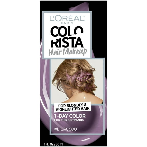 L'Oreal Paris Colorista Hair Makeup 1-Day Hair Color, Lilac500 (for blondes), 1 fl. oz.