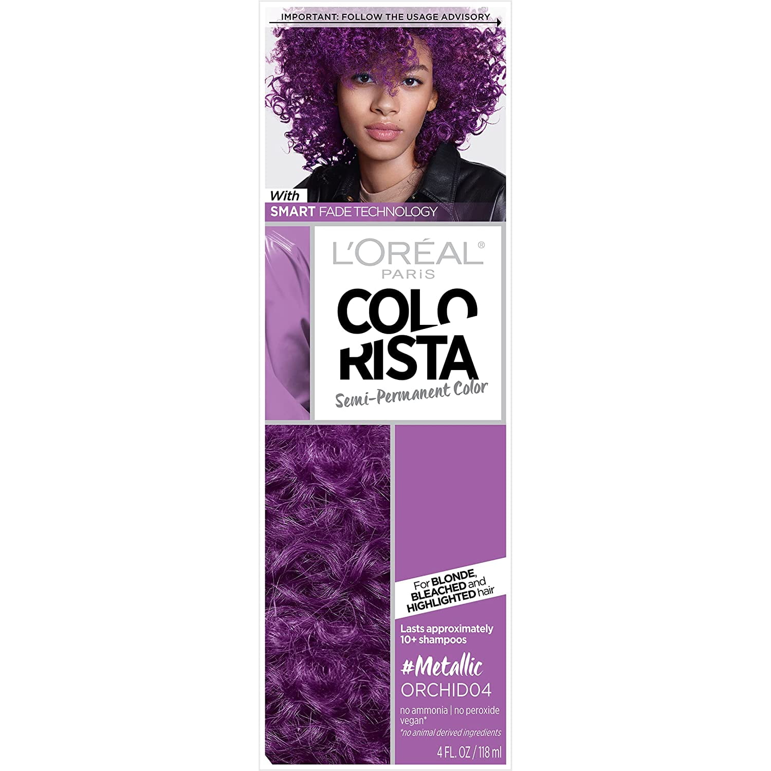 LOreal Paris Metallic Orchid Purple Hair Color Kit for Light Blonde or Bleached Hair