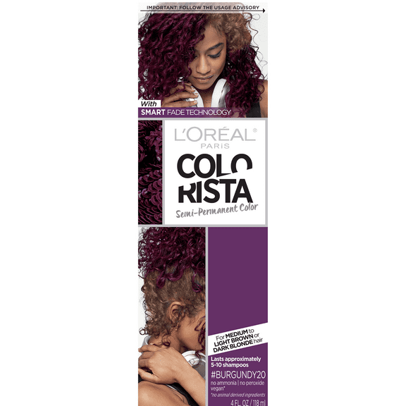 L'Oreal Paris Colorista Semi Permanent Hair Color, Brunette Burgundy