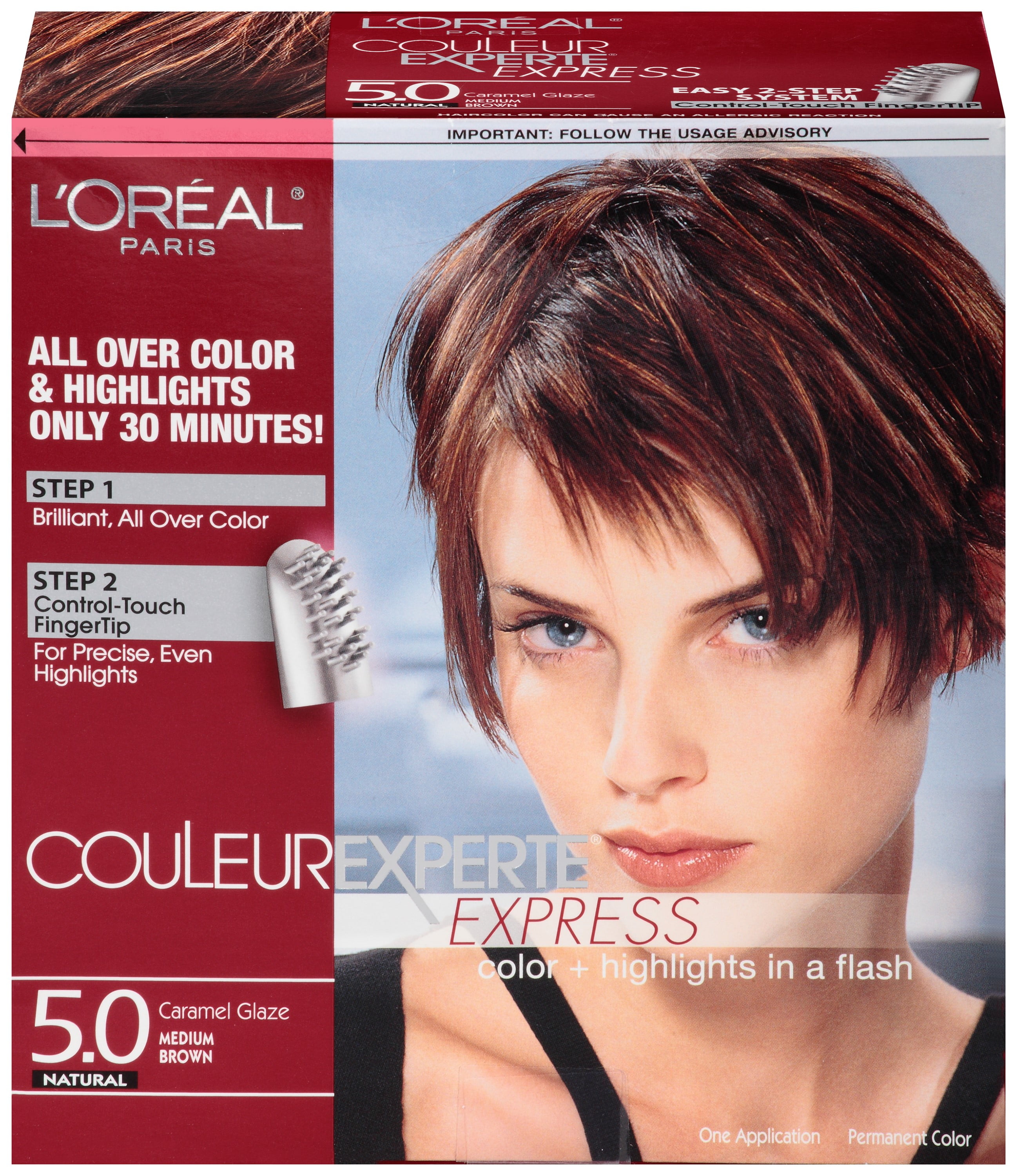L'Oreal Paris Couleur Experte Hair Color + Hair Highlights, Medium Brown Caramel Glaze, 1 kit