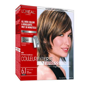 L'Oreal Paris Couleur Experte Hair Color + Highlights, Light Ash Brown - French Eclair, 1 Kit