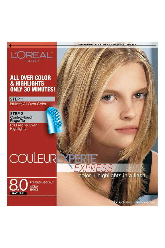 L'Oreal Paris Couleur Experte Unisex Hair Color Highlights, Medium Blonde - Toasted Coconut, 1 Kit
