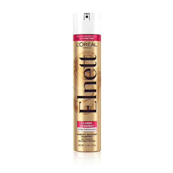 L'Oreal Paris Elnett Satin Aerosol Hairspray, Extra Strong Hold, Humidity Resistance, 11 oz