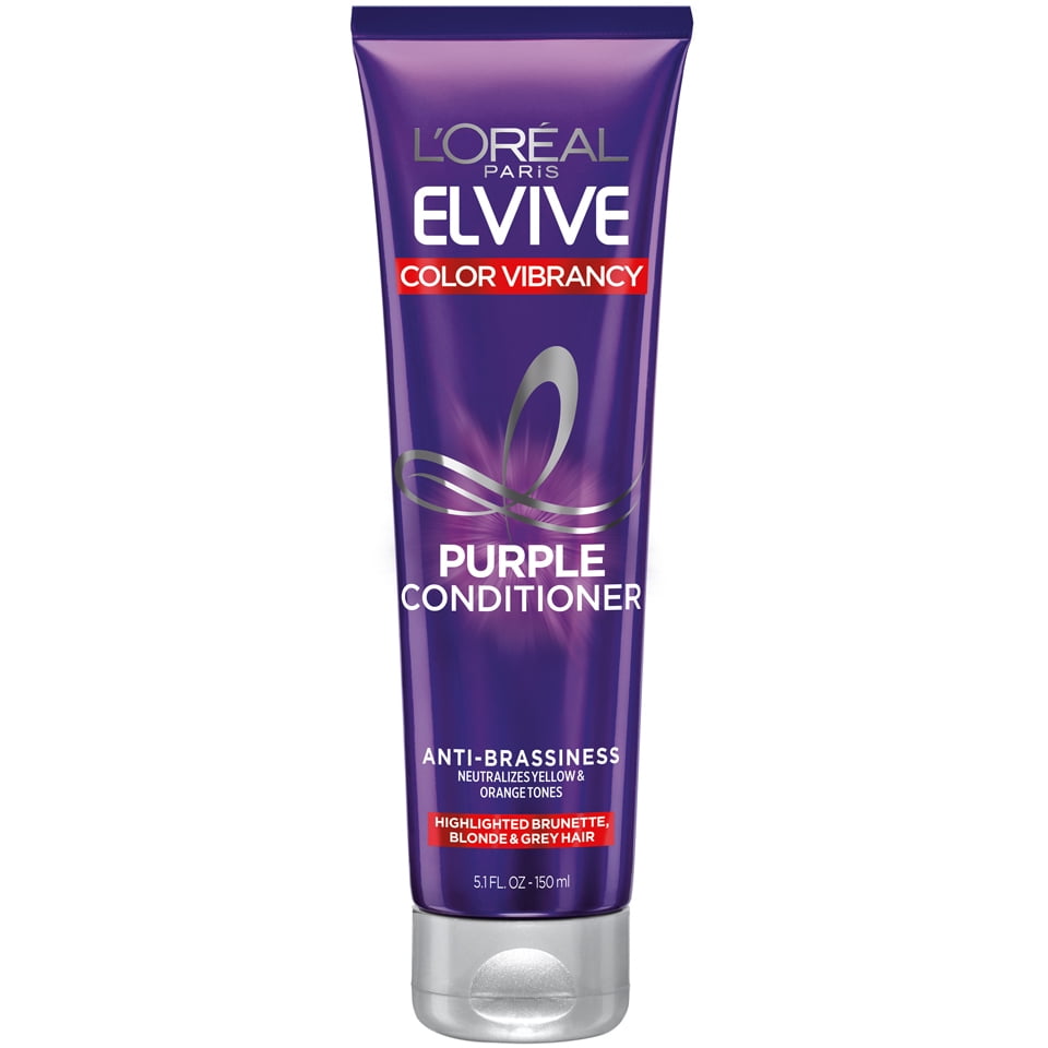 L'Oreal Paris Elvive Color Vibrancy Purple Nourishing Conditioner, Color Treated Hair, 5.1 fl oz