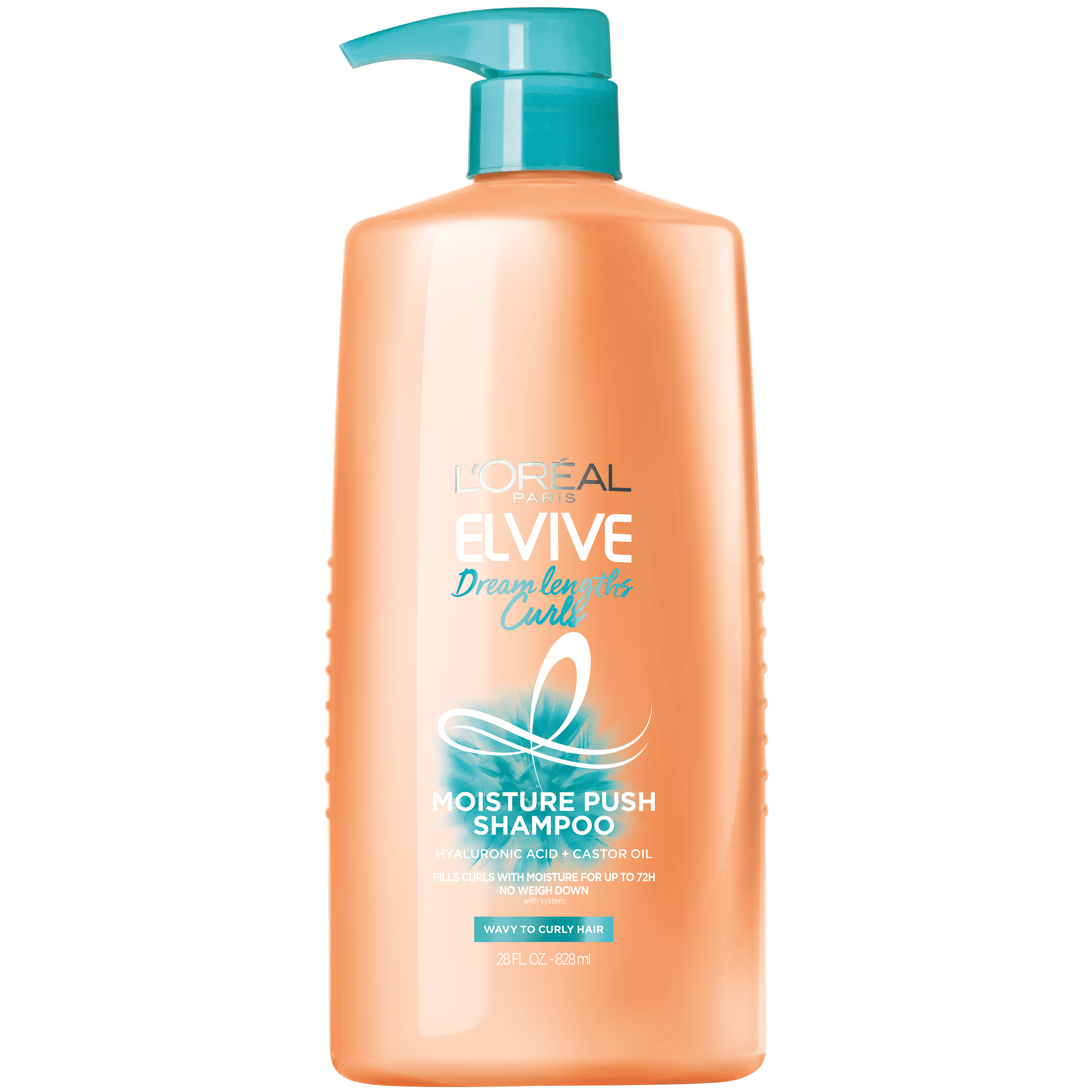 L'Oreal Paris Elvive Dream Lengths Curls Moisture Curl Enhancing Push Shampoo, Curly Hair, 28 fl oz