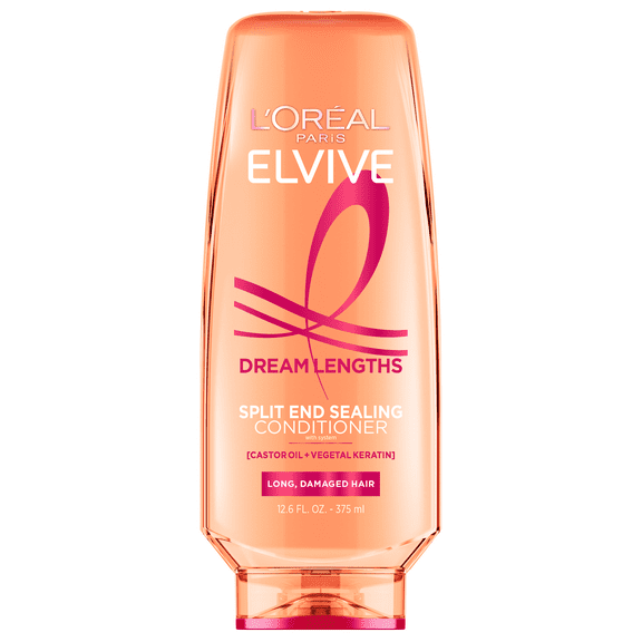 L'Oral Paris Elvive Dream Lengths Squeeze Conditioner Damaged Hair Castor Oil, 12.6 fl oz