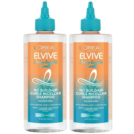 L'Oreal Paris Elvive Dream Lengths Curls NoBuildUp Shampoo 2 pack, 33.8 oz Total