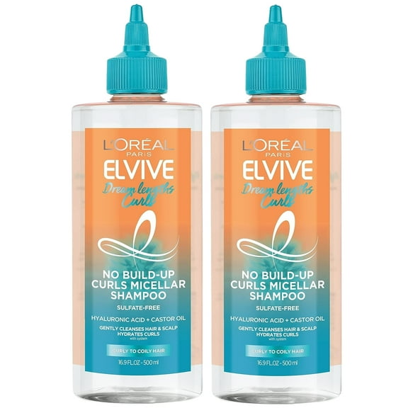 L'Oreal Paris Elvive Dream Lengths Curls NoBuildUp Shampoo 2 pack, 33.8 oz Total