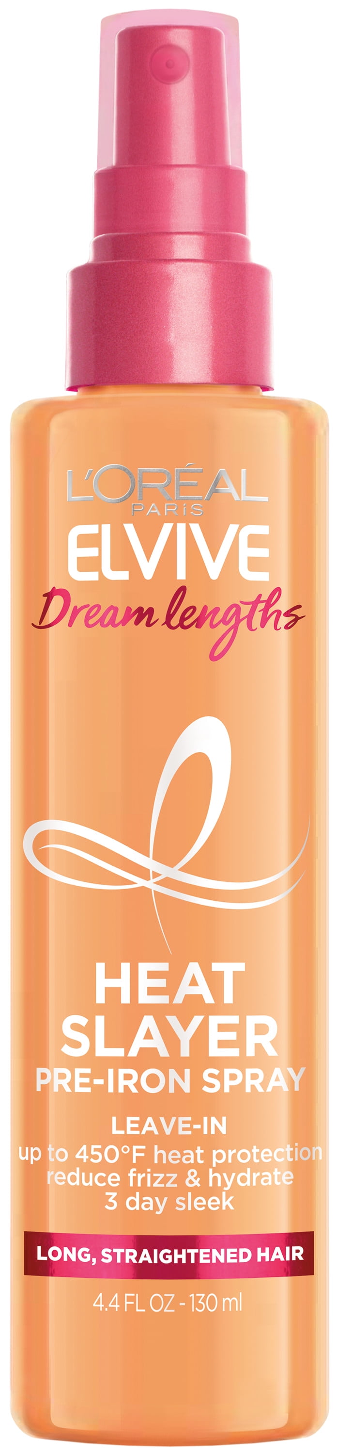 L'Oreal Paris Elvive Dream Lengths Heat Slayer Frizz Control, Pre-Iron Spray, Heat Protection, 4.4 oz