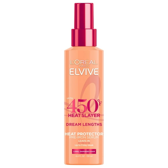 L'Oreal Paris Elvive Dream Lengths Heat Slayer Pre-Iron Spray Leave-In, 4.4 oz.