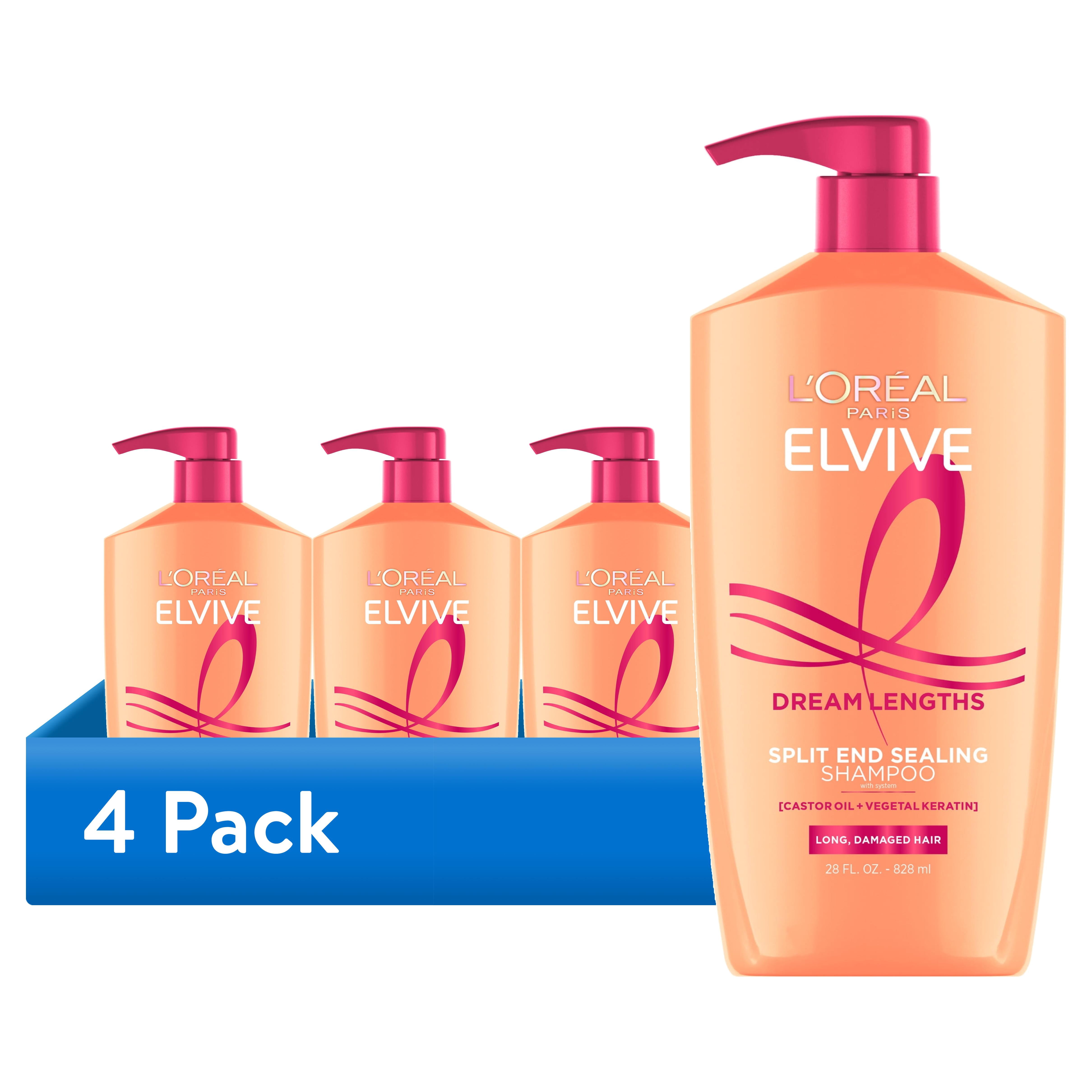 (4 pack) L'Oreal Paris Elvive Dream Lengths Restoring Shampoo, Pump, 28 fl oz