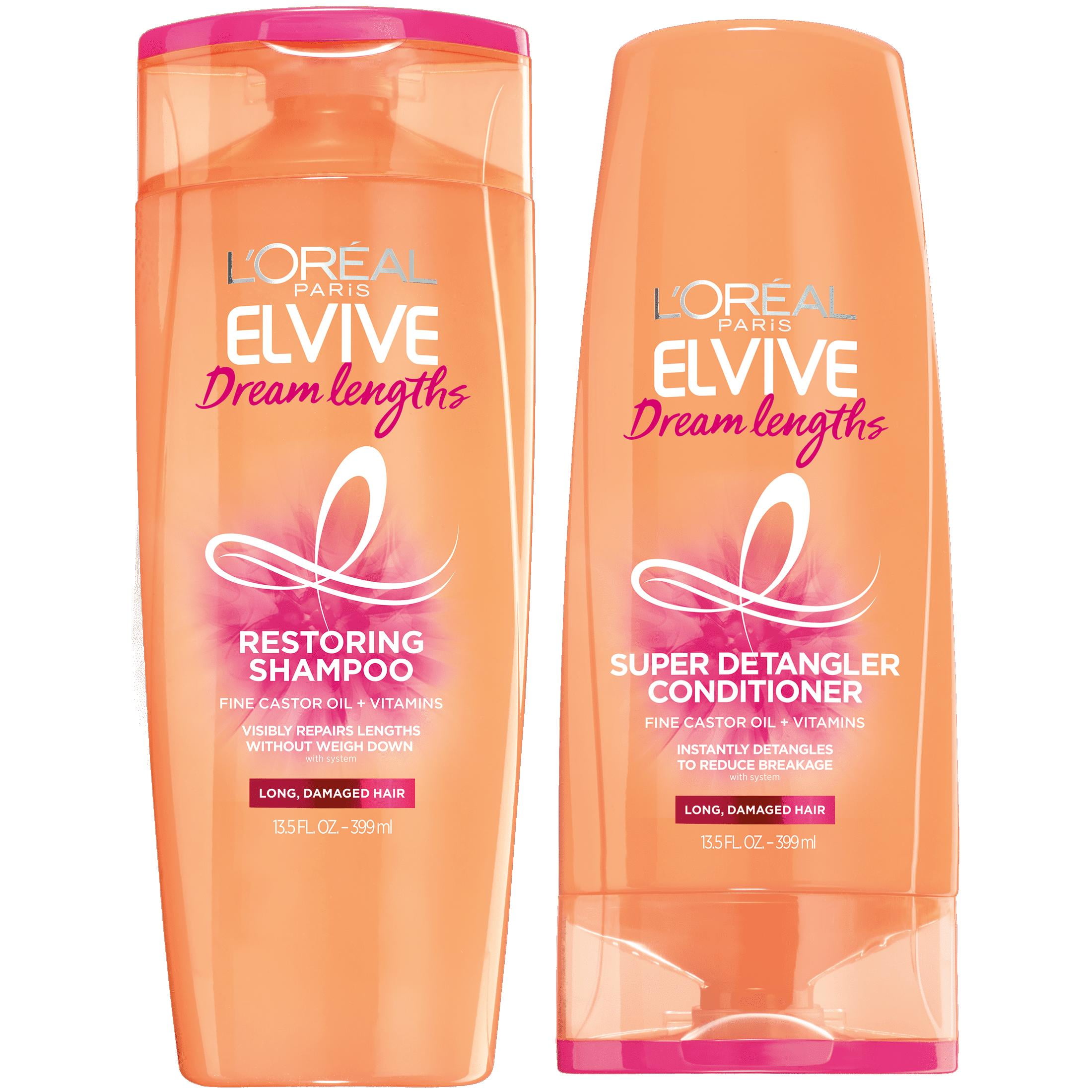 LOreal Paris Elvive Dream Lengths Restoring Shampoo and Detangler Conditioner Set with Castor Oil, (图1) LOreal Paris Elvive Dream Lengths Restoring Shampoo and Detangler Conditioner Set with Castor Oil, (图1)