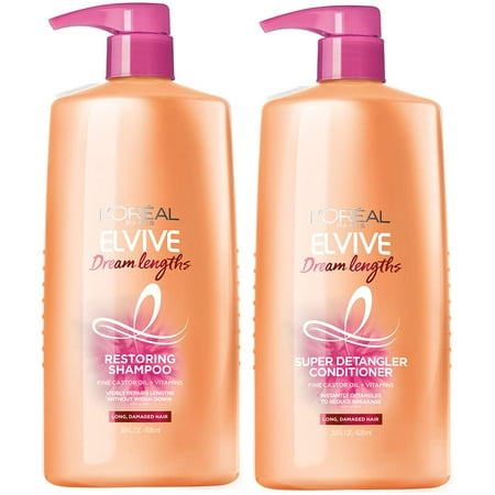 L'Oreal Paris Elvive Dream Lengths Shampoo and Conditioner Kit for Long, Damaged Hair (Set of 2)