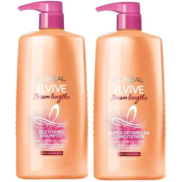 L'Oreal Paris Elvive Dream Lengths Shampoo and Conditioner Kit for Long, Damaged Hair (Set of 2)
