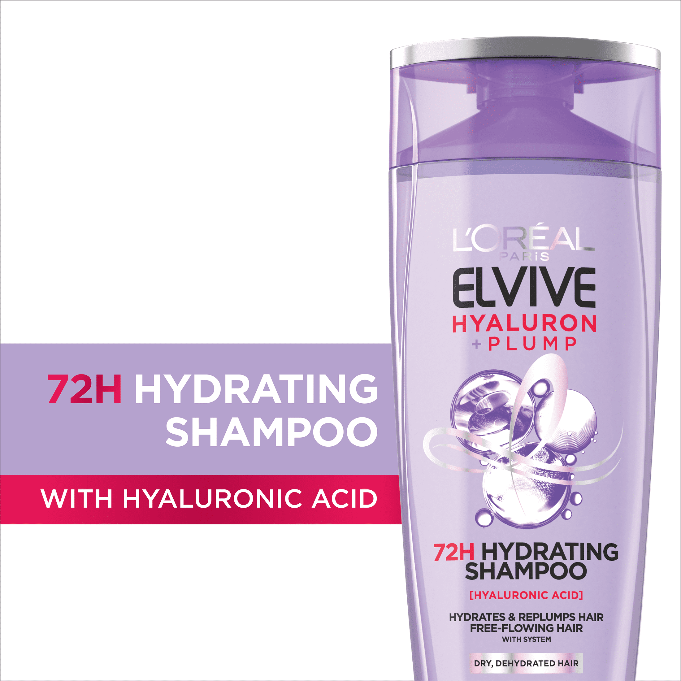 L'Oreal Elvive Hyaluron Plump Hydrating Shampoo, 13.5 fl oz - Walmart.com