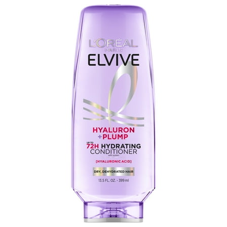 L'Oreal Paris Elvive Hyaluron Plump Hydrating Hair Conditioner, Moisturizing, Squeeze, 13.5 fl oz
