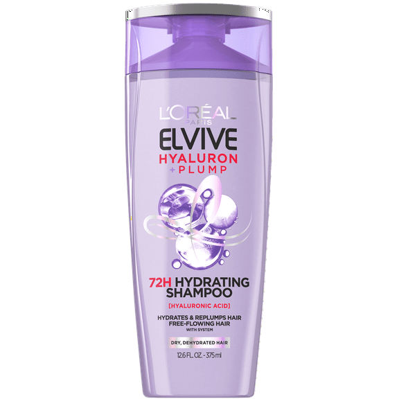 L'Oreal Paris Elvive Hyaluron Plump Hydrating Shampoo with Hyaluronic Acid, 12.6 fl oz