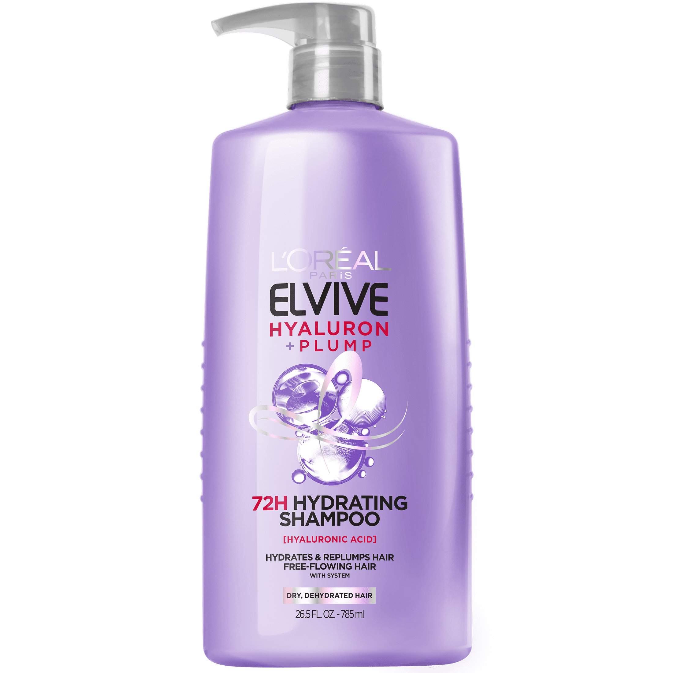 let Ombord flertal L'Oreal Paris Elvive Hyaluron Plump Hydrating Shampoo with Hyaluronic Acid,  26.5 fl oz - Walmart.com