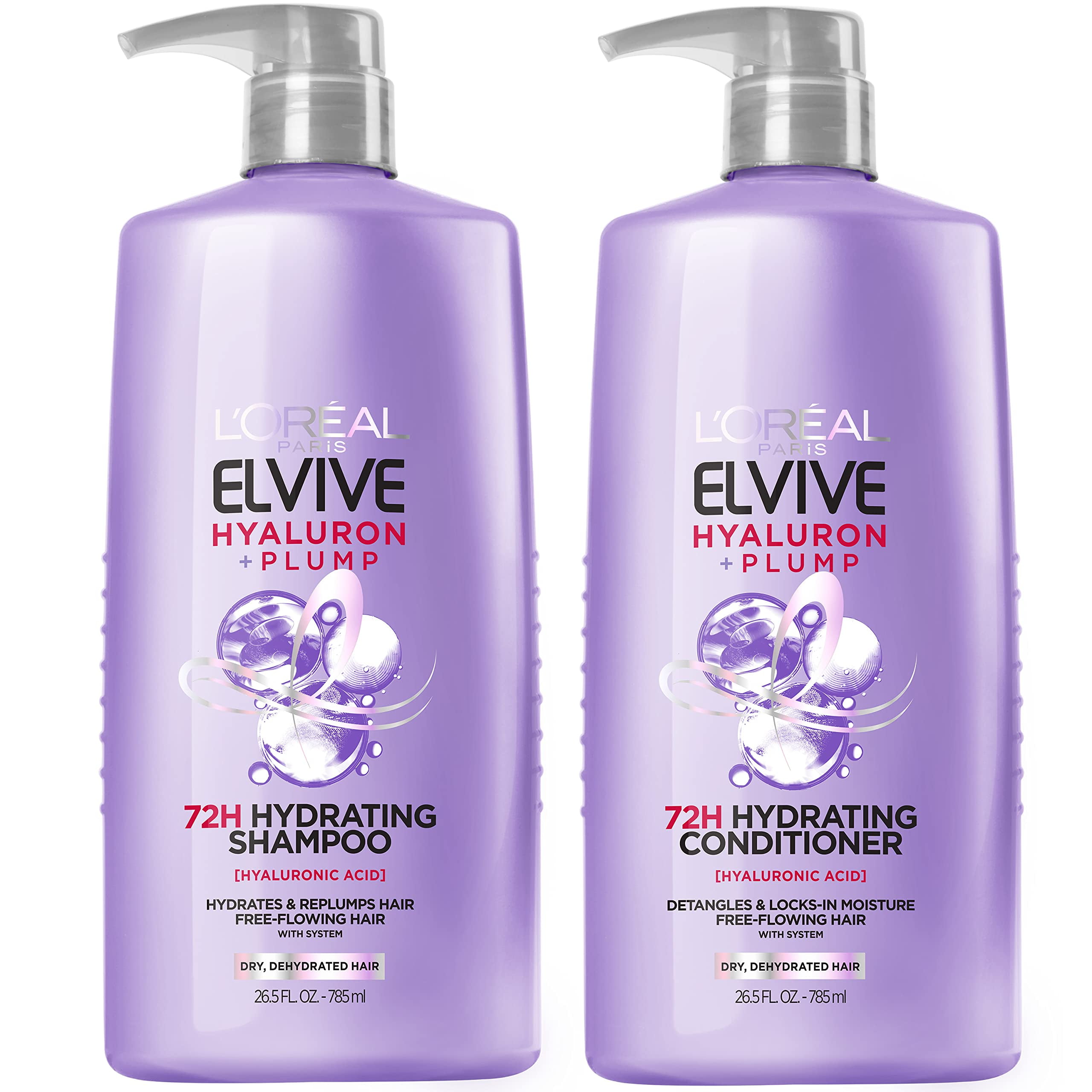 L,Oreal Paris Elvive Hyaluron Plump Shampoo And Conditioner Set For
